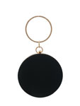 Black Round Clutch for Party with Round Handle